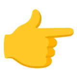 👉 Main Avec Index Pointant À Droite Emoji par Google