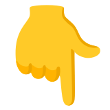 👇 Main Avec Index Pointant Vers Le Bas Emoji par Google